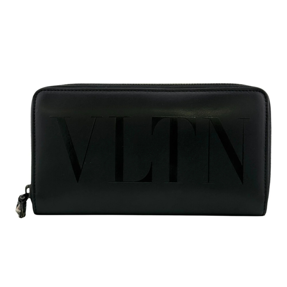 Valentino Garavani VLTN Round Zipper Logo Long Wallet, Black